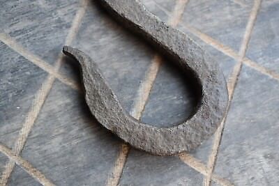 Vintage fireplace plant porch hook iron hand forged filing engraved decor 3