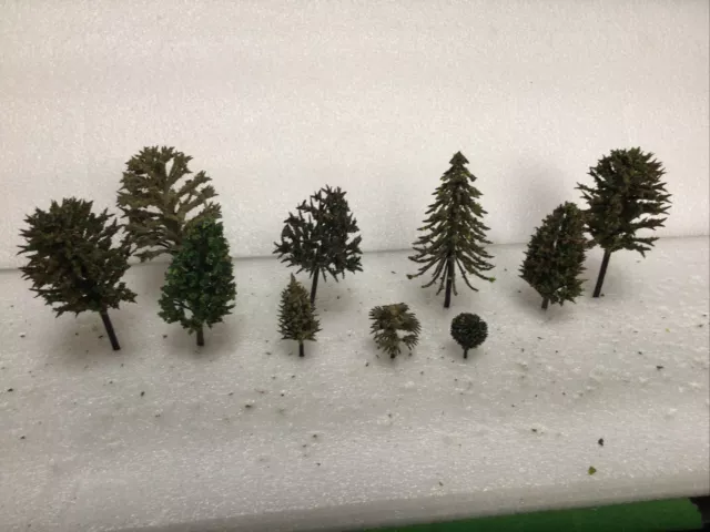 OO/HO Scale   Set Of 10 Trees , Forest Model Railway Mix Tree Types RoB19