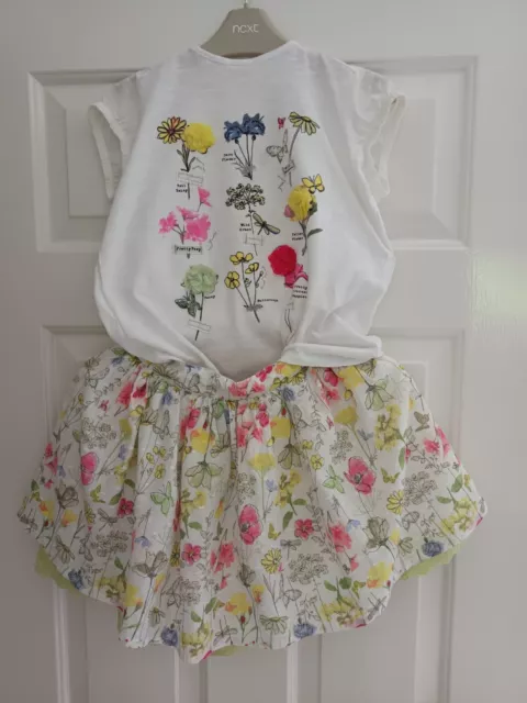 Fab Asda George Girls Botanical Flowers Top & Skirt Set *9-10 & 8-9* Years