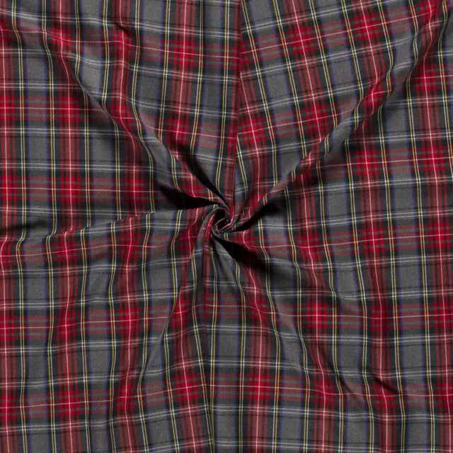 Tartan Écossais Carreaux Tissu Matière - Gris Rouge