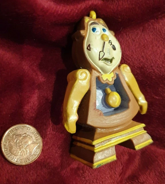 DISNEY PRINCESS BELLE Beauty and the Beast Cogsworth Clock Figurine