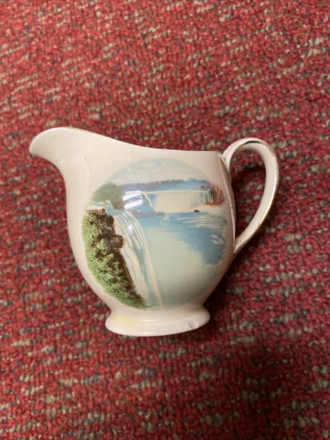 Vintage Royal Winton Grimwades Niagara Falls Creamer Gold Rimmed