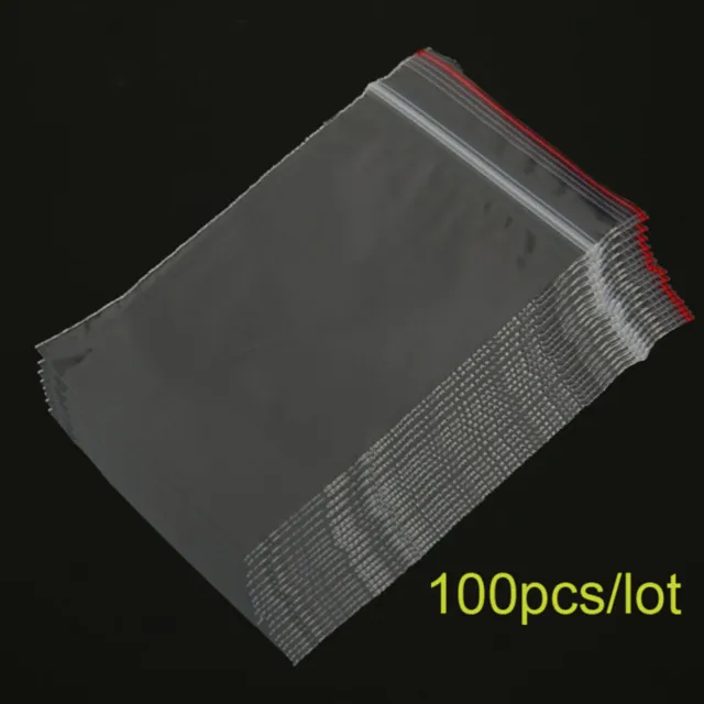 100 pz borsa sigillante trasparente sacchetti per gioielli trasparenti serratura con cerniera