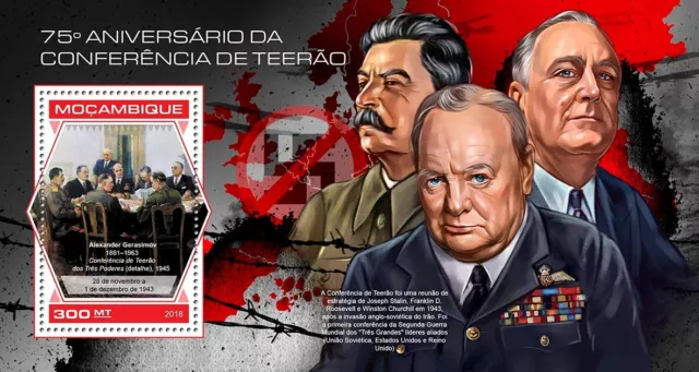 WWII Tehran Conference Winston Churchill MNH Stamps 2018 Mozambique S/S