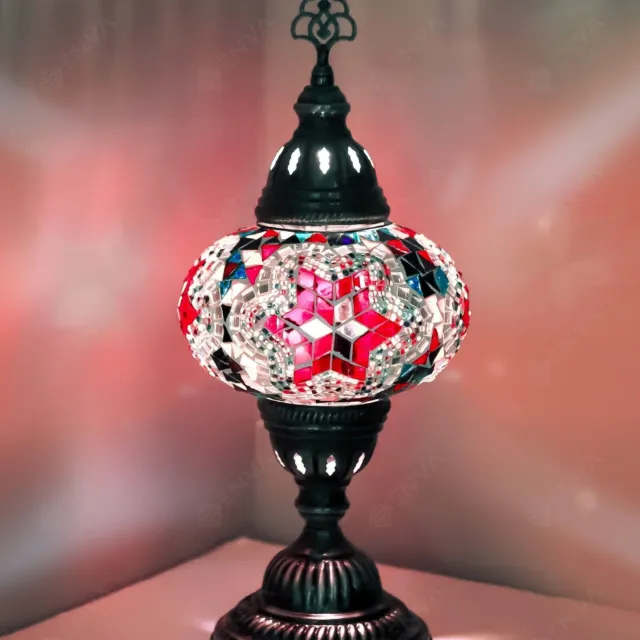 Lampada da comodino da tavolo in mosaico turco marocchino fatta a mano tiffany 3
