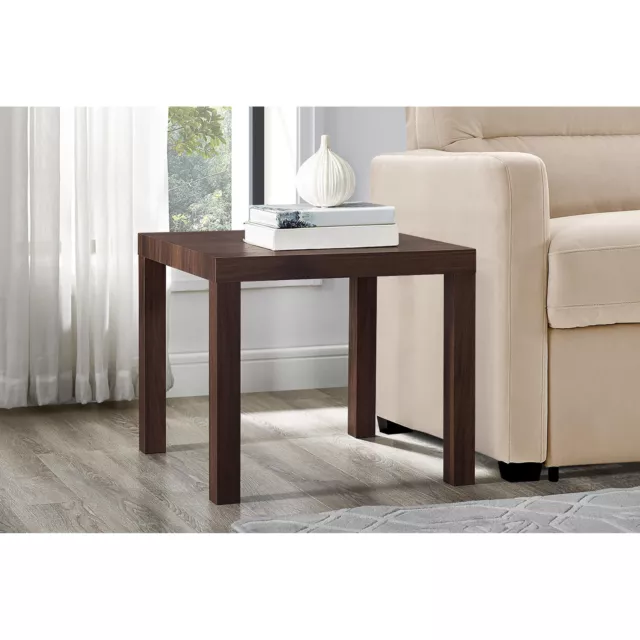 Canyon Walnut End Table ideal for small spaces, walnut woodgrain finish