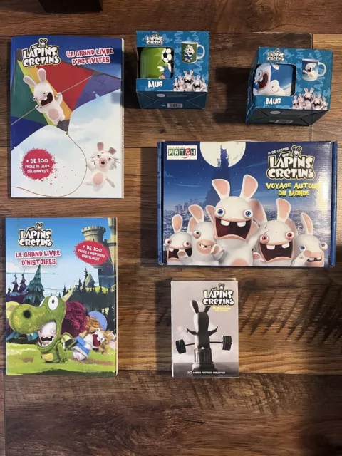 • Gros Lot The lapins crétins Livres De Jeux Stickers Cartes Postales … •