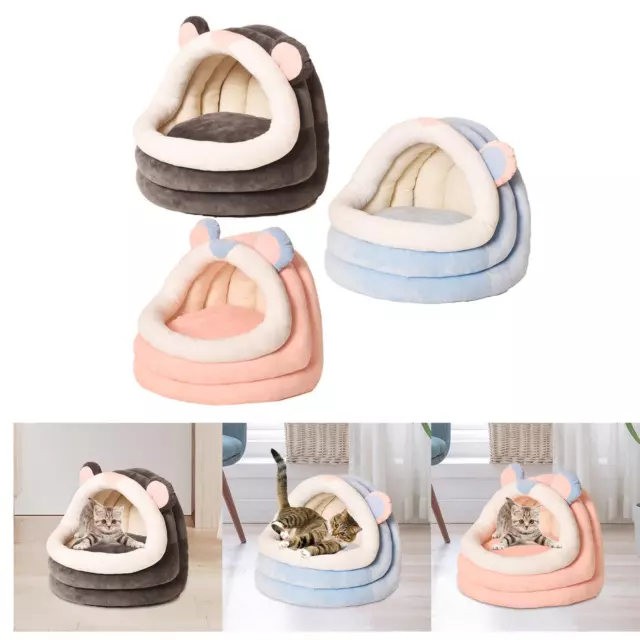 Lit pour chat mignon, coussin amovible, nid pour lapins, chats ou petits chiens