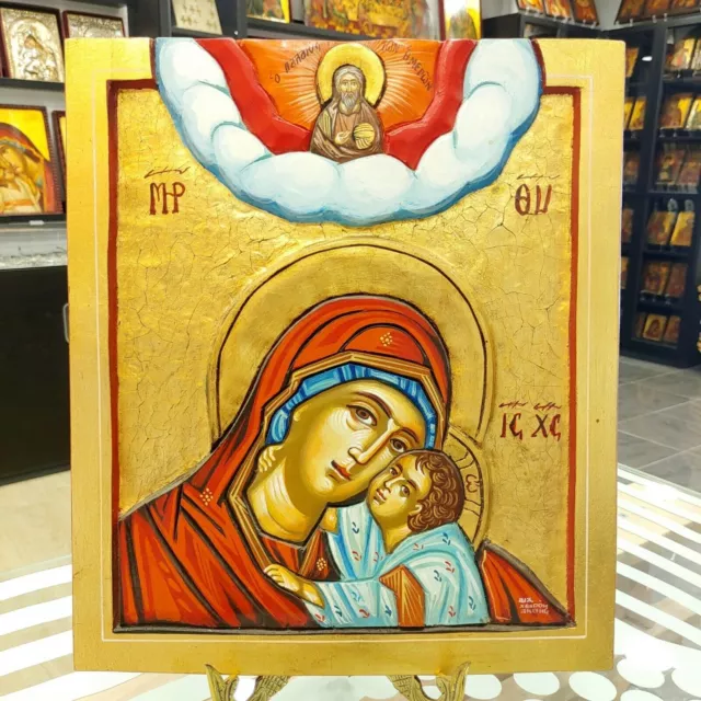 Padrino Madre de Dios Icono ortodoxo Icono pintado a mano Mutter Gottes Ikone