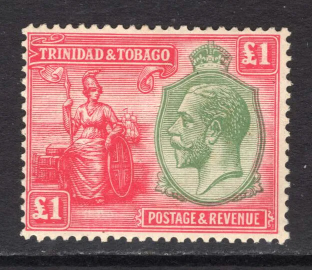 M21830 Trinidad & Tobago 1922 SG229 - £1 green & bright rose.