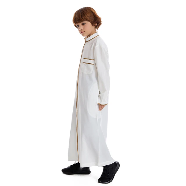 CHILDREN SAUDI BOYS Kids Dishdasha Thobe Robe Muslim Abaya Kaftan Eid ...