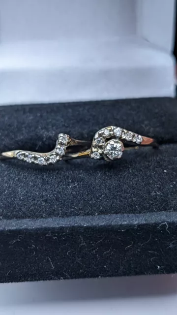 10K YELLOW GOLD Diamond Engagement Ring 3.3g Sz 6 2Pcs. $219.99 - PicClick