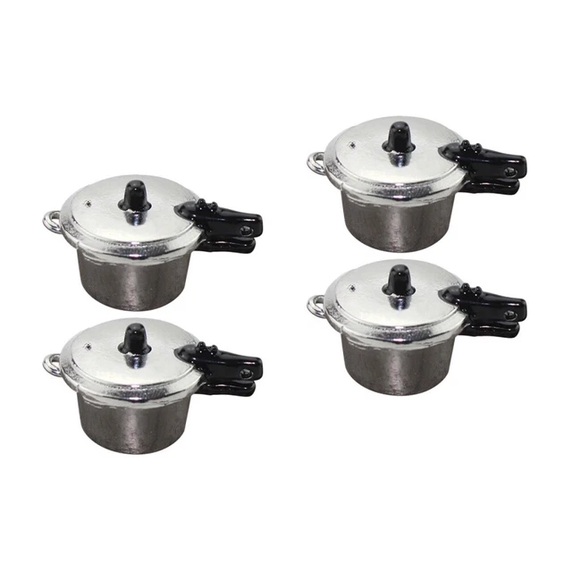 4 PCS Mini House Decor Kitchen Pretend Cook Pan Child Statuette