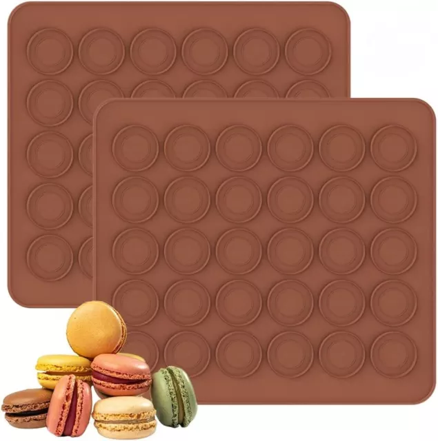 30/48 Cavity Macaroon Mould Macaron Cake Baking Mat Silicone NonStick Baking Mat