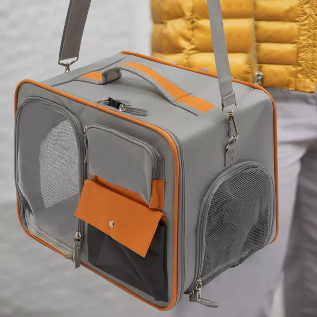 Bolsa de transporte portátil para mascotas para cochecito con ruedas de viaje para mascotas + caña telescópica