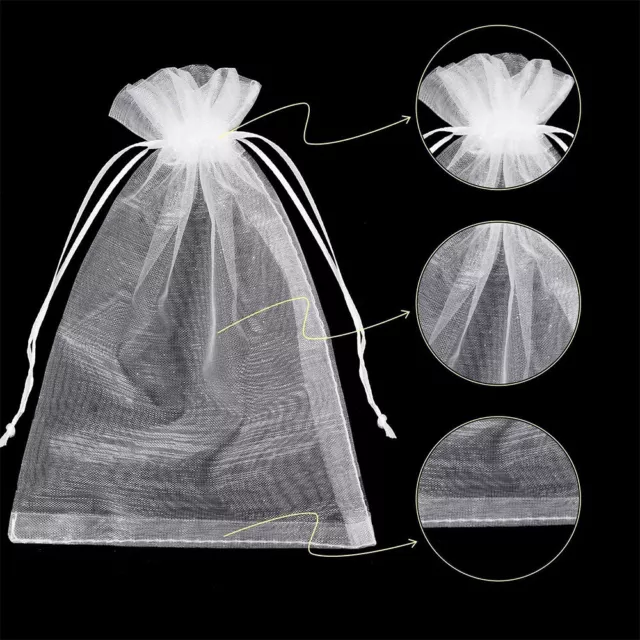 UPTO 200PCS Organza Bag Sheer Bags Candy Packaging Jewellery Gift Wedding Pouch