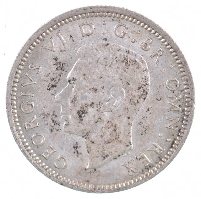 Roughly the Size of a Dime 1943 Great Britain 6 Pence World Silver Coin *327