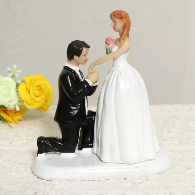 Romantic Wedding Couple Art Resin Sculpture Bridal Shower Cake Topper Gift Decor
