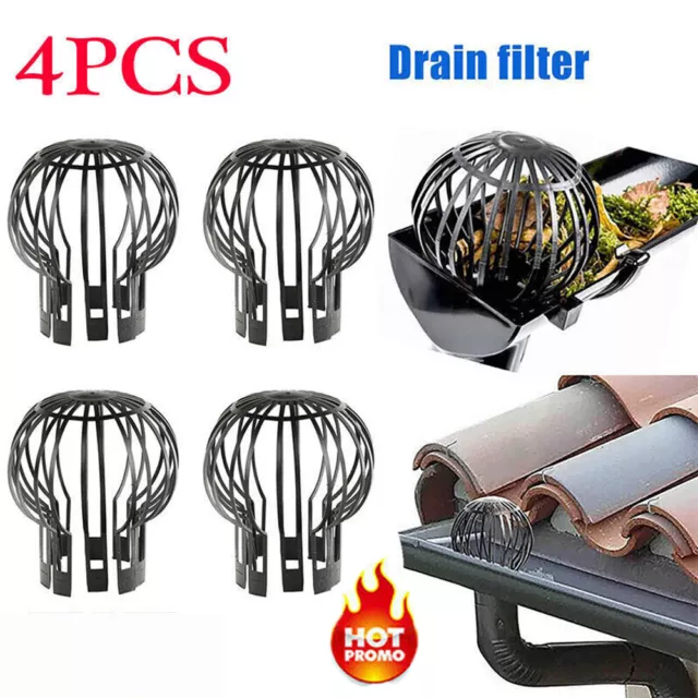 4 X Down Pipe Filter Leaf Debris Dirt Protecter Outdoor Drain Cover Gutter BloHB