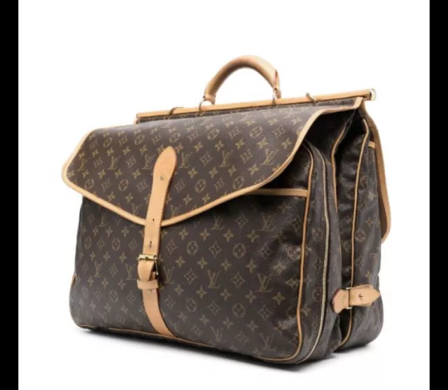 Louis Vuitton Monogram Garment Bag Cloth Case Travel Leather 42x56x9cm Used