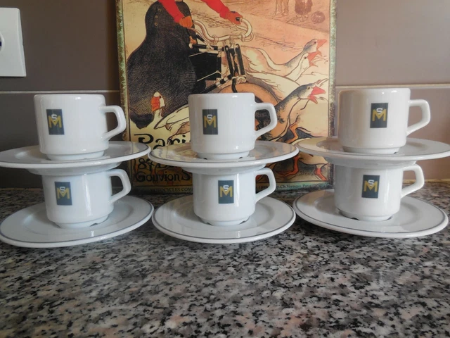 6 Tasses A   Café  Moka  Bistro  Apilco Deshoumlieres     / Cups Pub