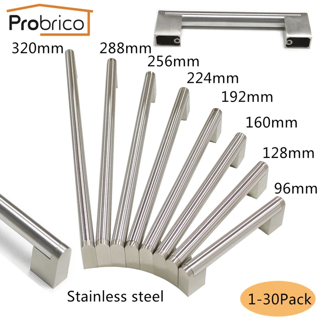Probrico Kitchen Bathroom Cabinet Door Handles Drawer Pulls Stainless Steel Knob