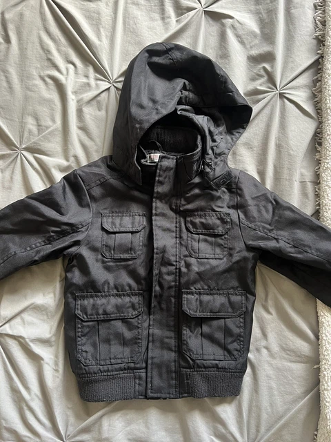 H&M Giacca Cappotto Nero Ragazzo Età 6-7 Anni
