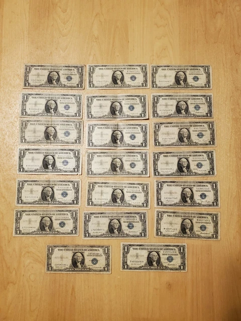 One Dollar Blue Seal Note Silver Certificate Old Lot of 20