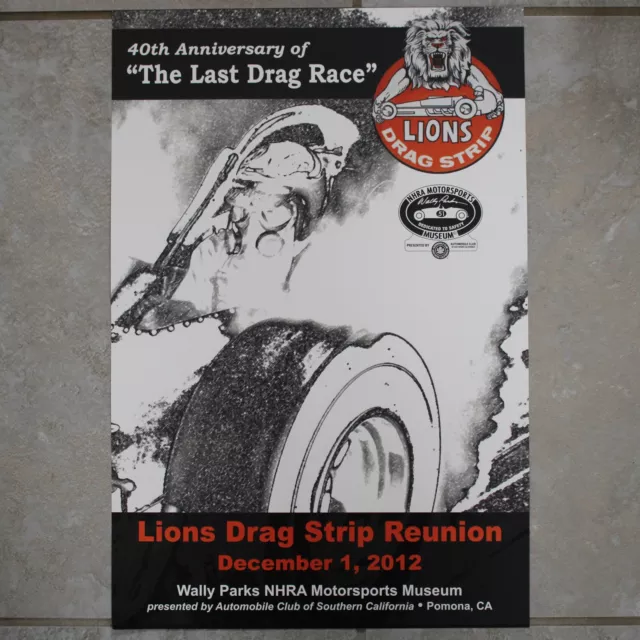 2012 Lions Drag Strip Reunion Event Advertising Poster Wally Parks NHRA Museum