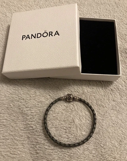 Grey leather bracelet discount pandora