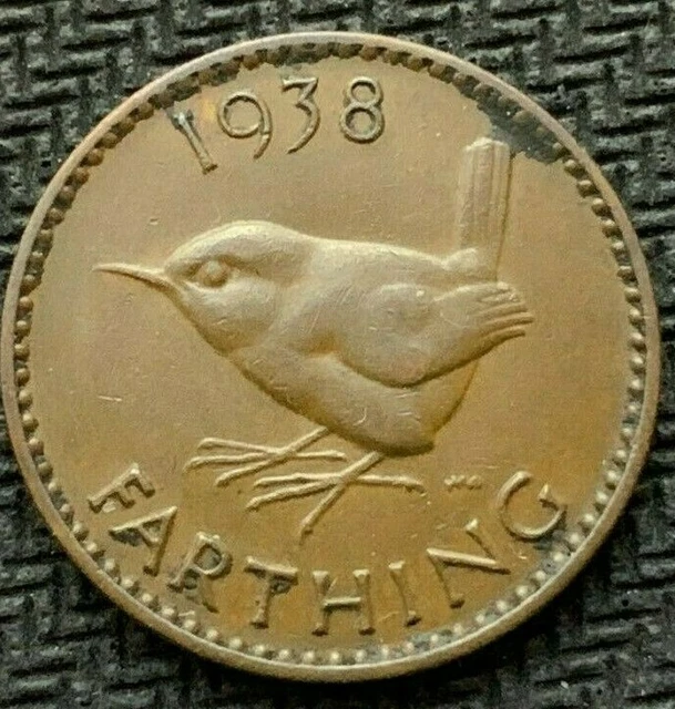 1938 Great Britain Farthing Coin UNC     High Grade World Coin     #C785