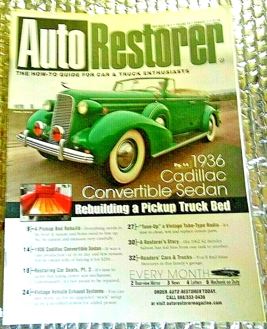 AUTO RESTORER MAGAZINE November 2011 1936 Cadillac Convertible Sedan