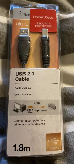 Belkin USB High Quality B Type Genuine Origin 1.8M printer cable for HP Printers