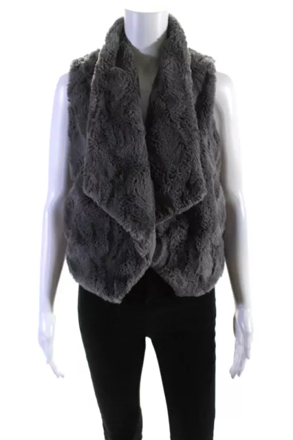 Jack by BB DAKOTA Womens OpenF ront Faux Fur Vest Jacket Gray Size Extra Small