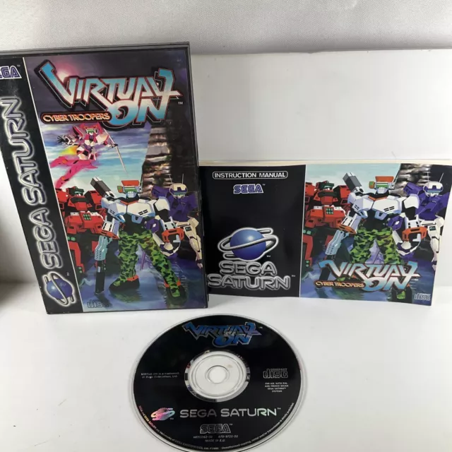 Vintage Sega Saturn Virtual En Cyber Troopers Caja CD & Manual Instrucciones