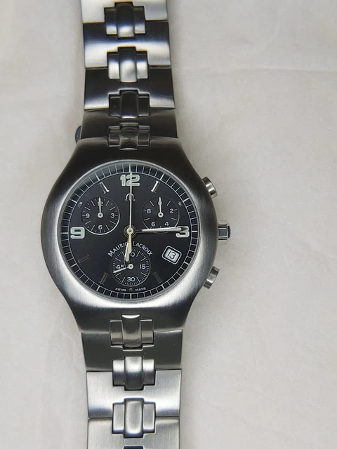 MAURICE LACROIX SIRAS 27 jewel Chronograph quartz watch with box and papers 199.00 PicClick UK