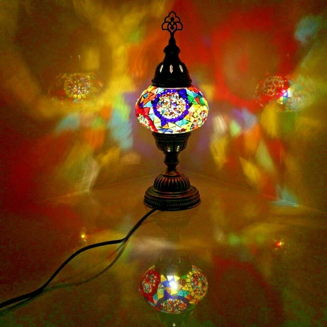 Lampada da comodino scrivania in mosaico Tiffany fatta a mano turco marocchino