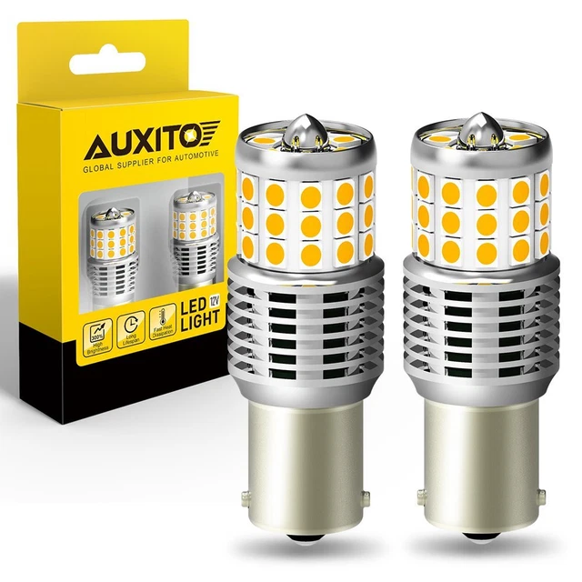 LED Front Turn Signal Blinker Light Bulbs 1156 7506 BA15S Amber Yellow 3600LM