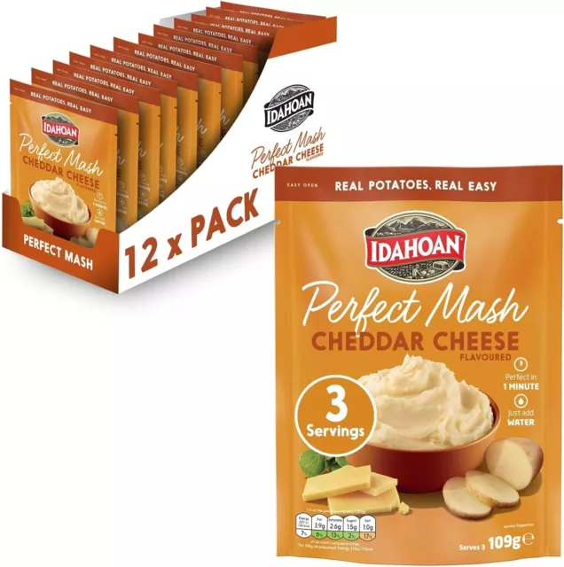 Idahoan Cheddar Cheese Potato Mash, 109 g, Pack of 12