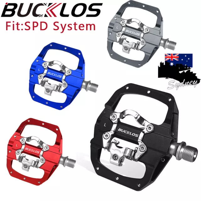 BUCKLOS MTB Bike Pedals 9/16" Lock Flat Bicycle Pedal Fit Shimano Bicycle Part
