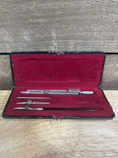 VINTAGE COMPASS #612 Made In Germany Drafting Drawing Tool Kit £19.92 ...