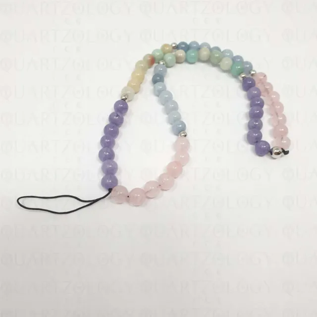Phone Lanyard Mobile Strap Chain Healing Crystal Stone Beads Mixed Quartz UK