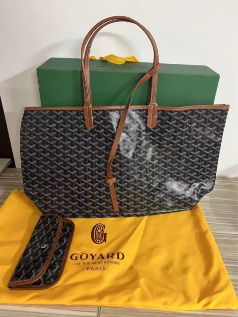 Goyard Black Chevron Goyardine Diplomat Briefcase Attache Bag 857928