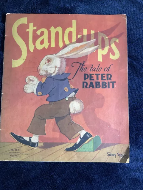 Vintage The Tale of Peter Rabbit Stand-Ups Book Sidney Sage Unpunched Toys 1934