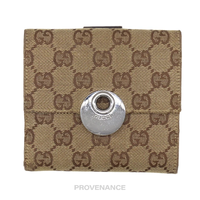 Gucci Trifold Wallet - GG Canvas Brown