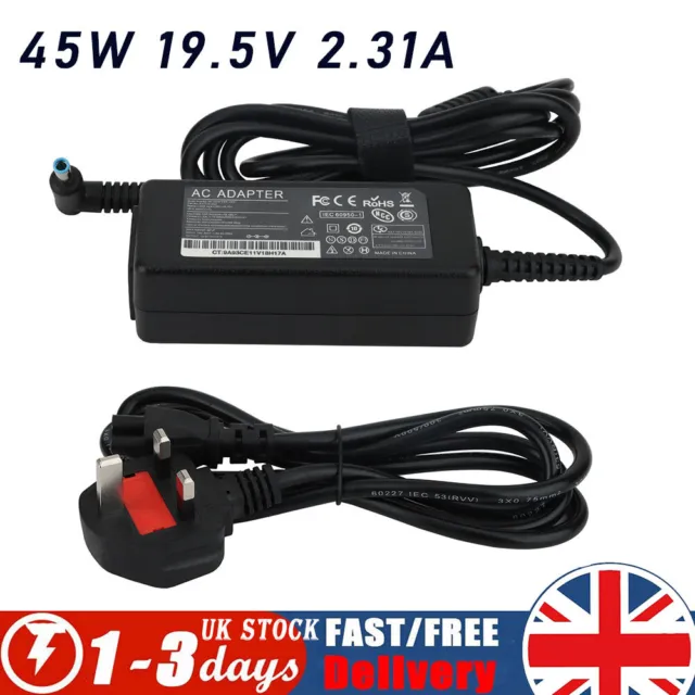 Laptop Charger Adapter For HP Pavilion BLUE PIN 2.31A 45W 19.5V Power Cable Plug