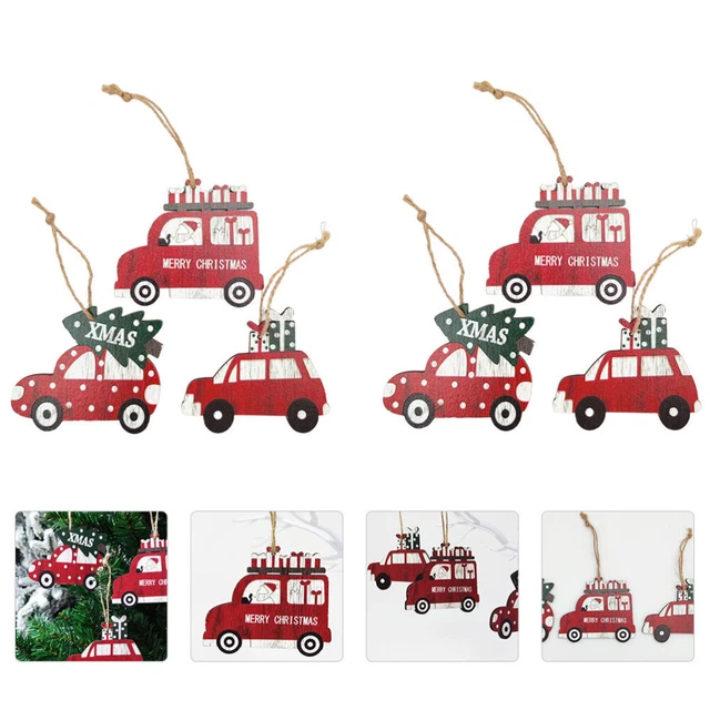 6 Pcs Autoschmuck Weihnachts Auto Anhänger Auto Dekoration Weihnachtsbaum