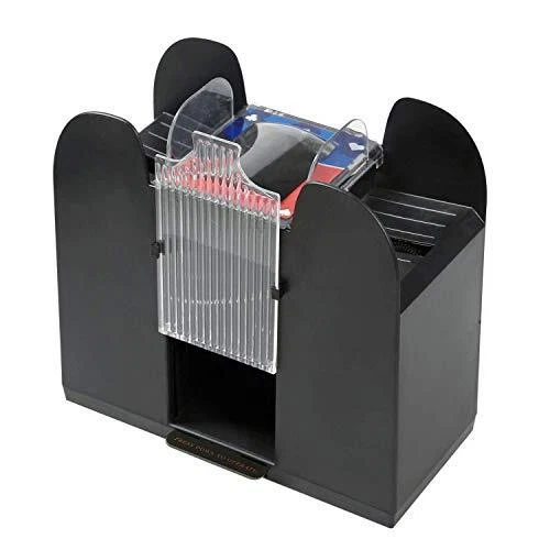 Premium Automatic Casino Card Shuffler - Battery Operated, Holds 6 Standard