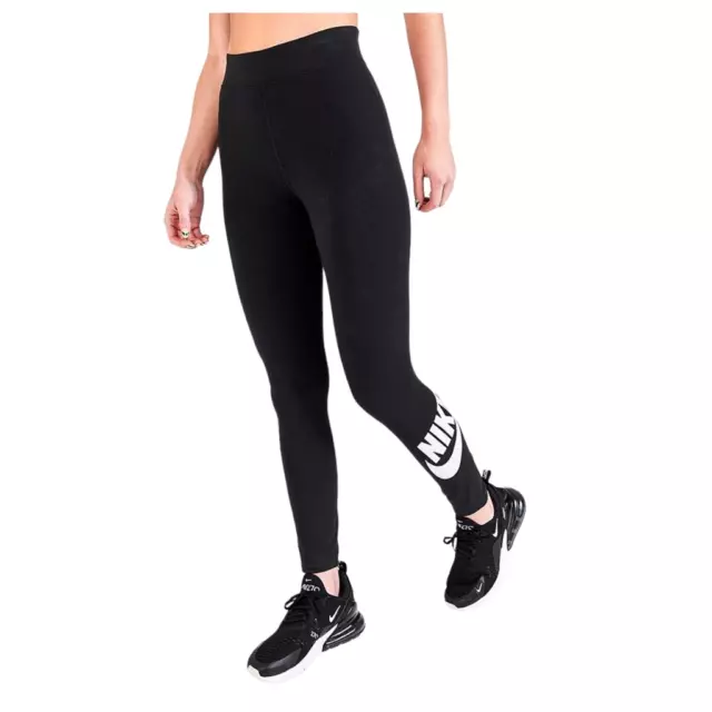 Nike Womens Pants Adult Medium Black Leg A See Swoosh Tight Leggings  Sportswear