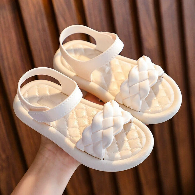 Girls Weave Flat Sandals Summer Toddler Baby Kids Holiday Princess Shoes Size 7